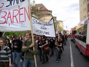 Demonstration von Studierenden